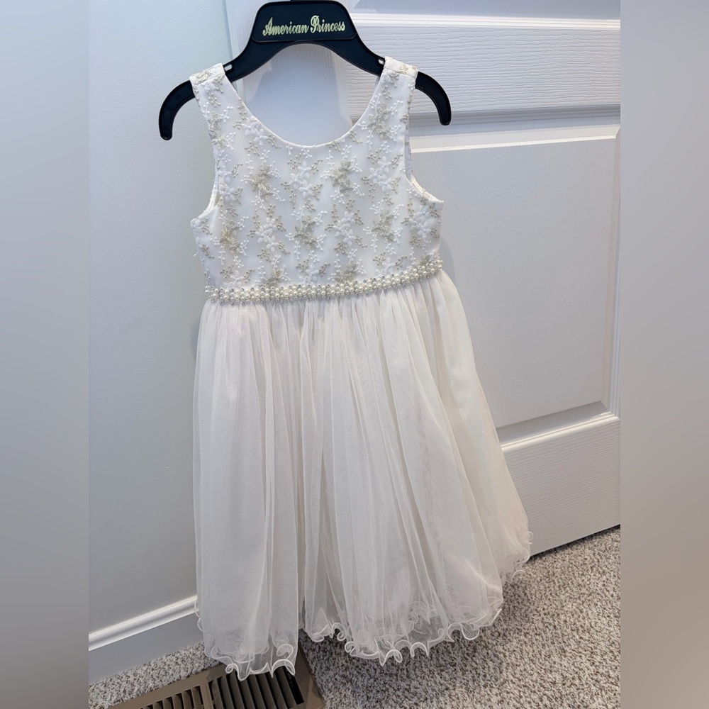 Fancy White Dress with Bow on Back
